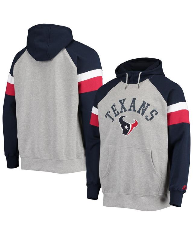 Mens Starter Heathered Gray Houston Texans Home Run Raglan Pullover Hoodie - Heathered Gray Product Image