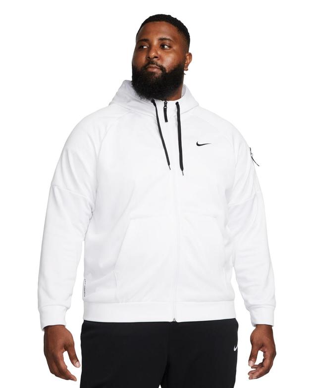 Nike Mens Nike Therma Fleece Full-Zip Hoodie - Mens Black/Particle Grey/Dark Grey Heather Product Image