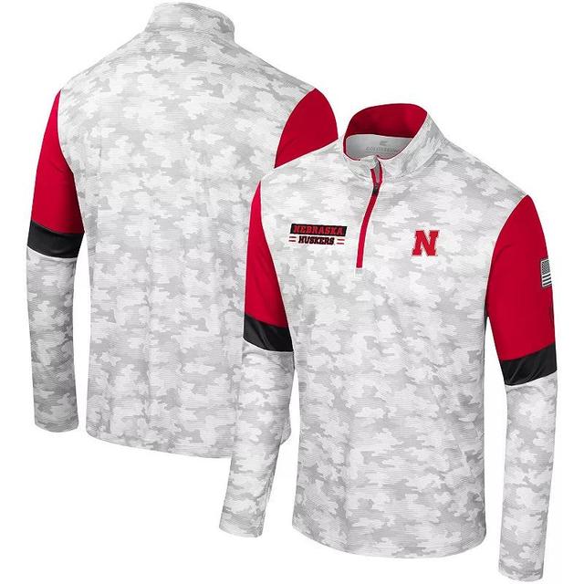 Mens Colosseum Camo Nebraska Huskers OHT Military Appreciation Tomahawk Quarter-Zip Windshirt Product Image