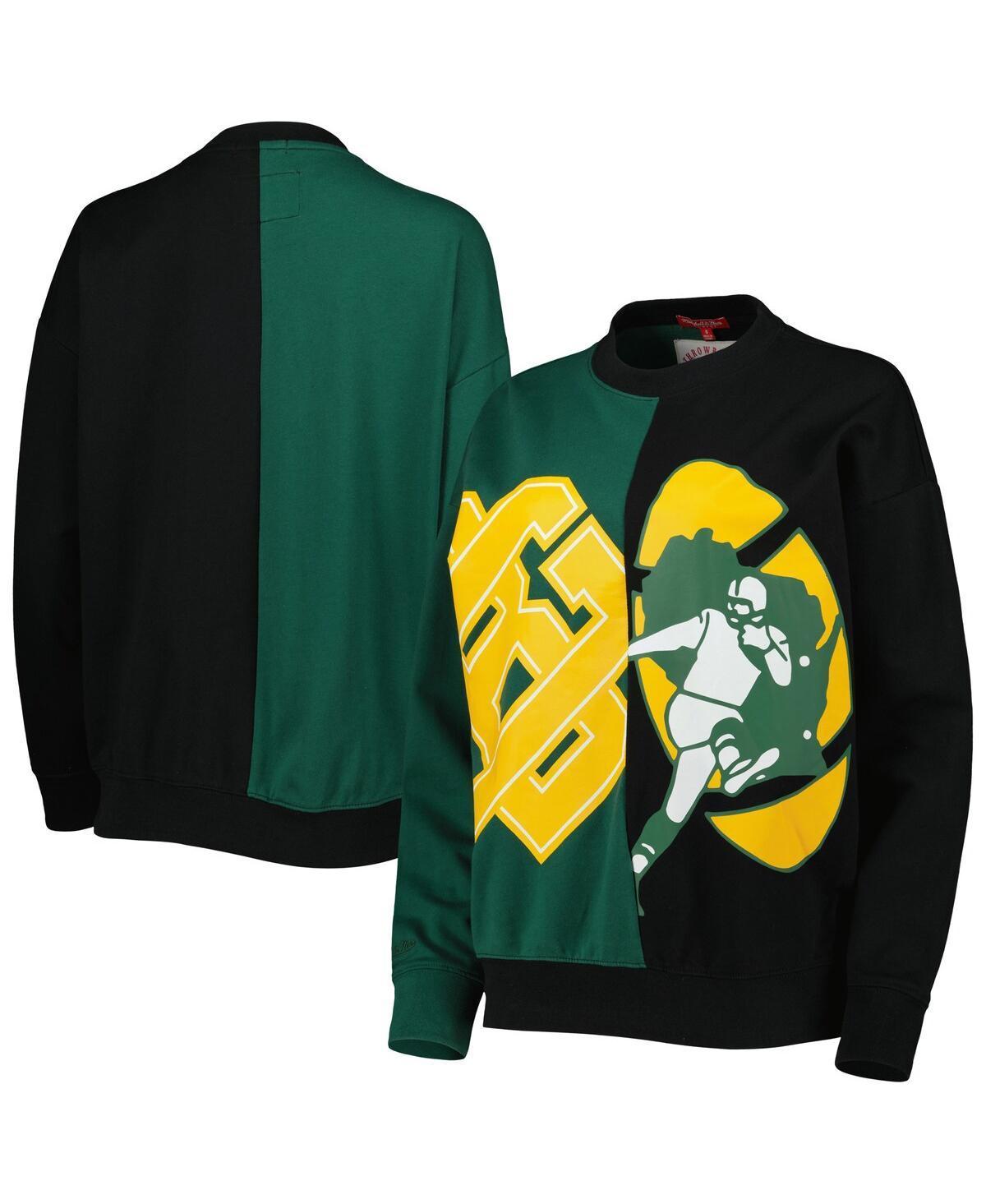 Womens Mitchell & Ness /Black Bay Packers Big Face Pullover Sweatshirt Product Image