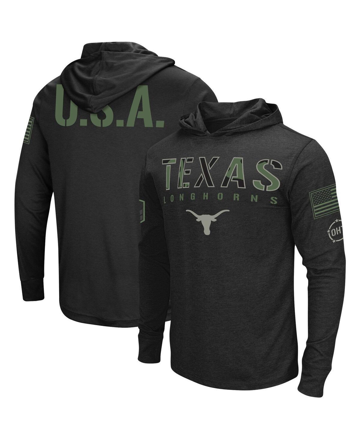 Mens Colosseum Black Texas Longhorns Oht Military-Inspired Appreciation Hoodie Long Sleeve T-shirt Product Image