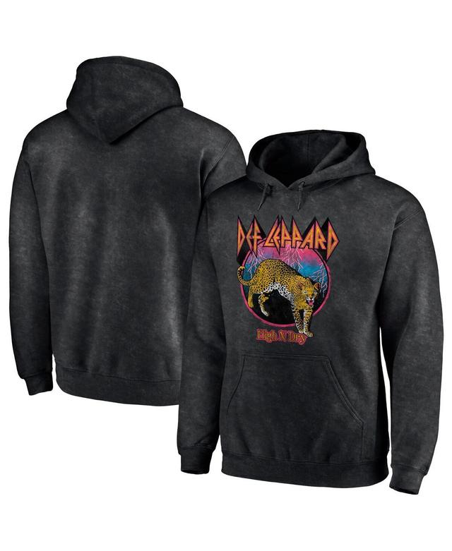 Mens Black Def Leppard High N Dry Washed Pullover Hoodie Product Image