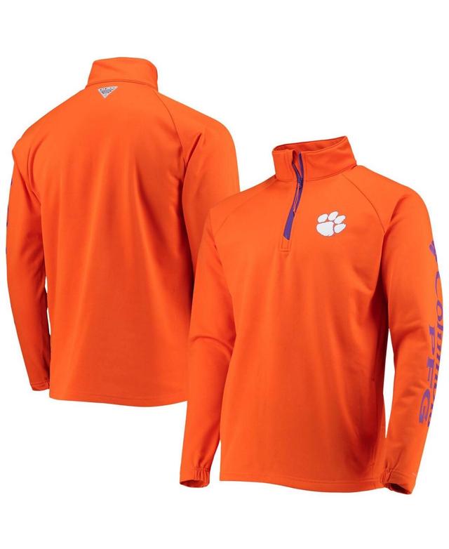 Mens Columbia Clemson Tigers Terminal Tackle Fleece Raglan Omni-Shade Quarter-Zip Jacket Product Image