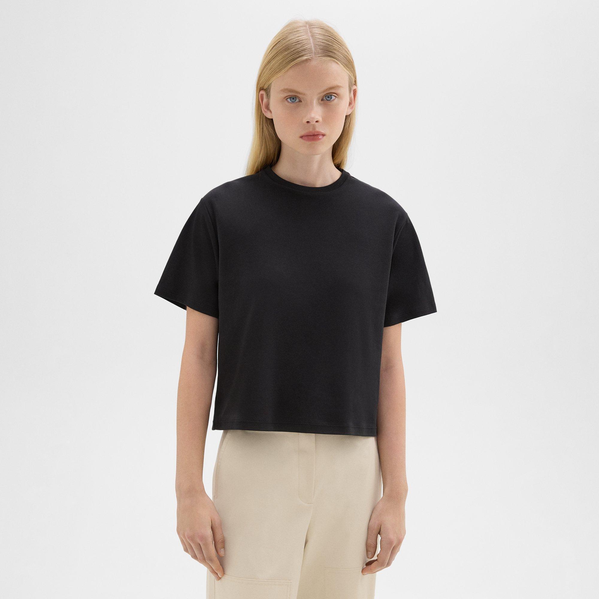 Cotton Jersey Boxy Tee | Theory Product Image