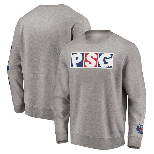 Mens Fanatics Branded Heathered Gray Paris Saint-Germain Fleece Pullover Sweatshirt Product Image