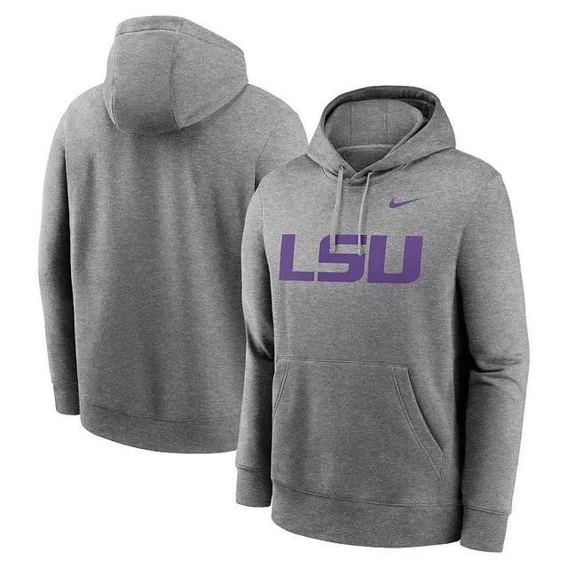 Mens Nike Heather Gray LSU Tigers Primetime Evergreen Club Fleece Pullover Hoodie Product Image