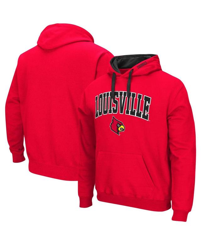 Mens Colosseum Red Louisville Cardinals Big and Tall Arch and Logo 2.0 Pullover Hoodie Product Image