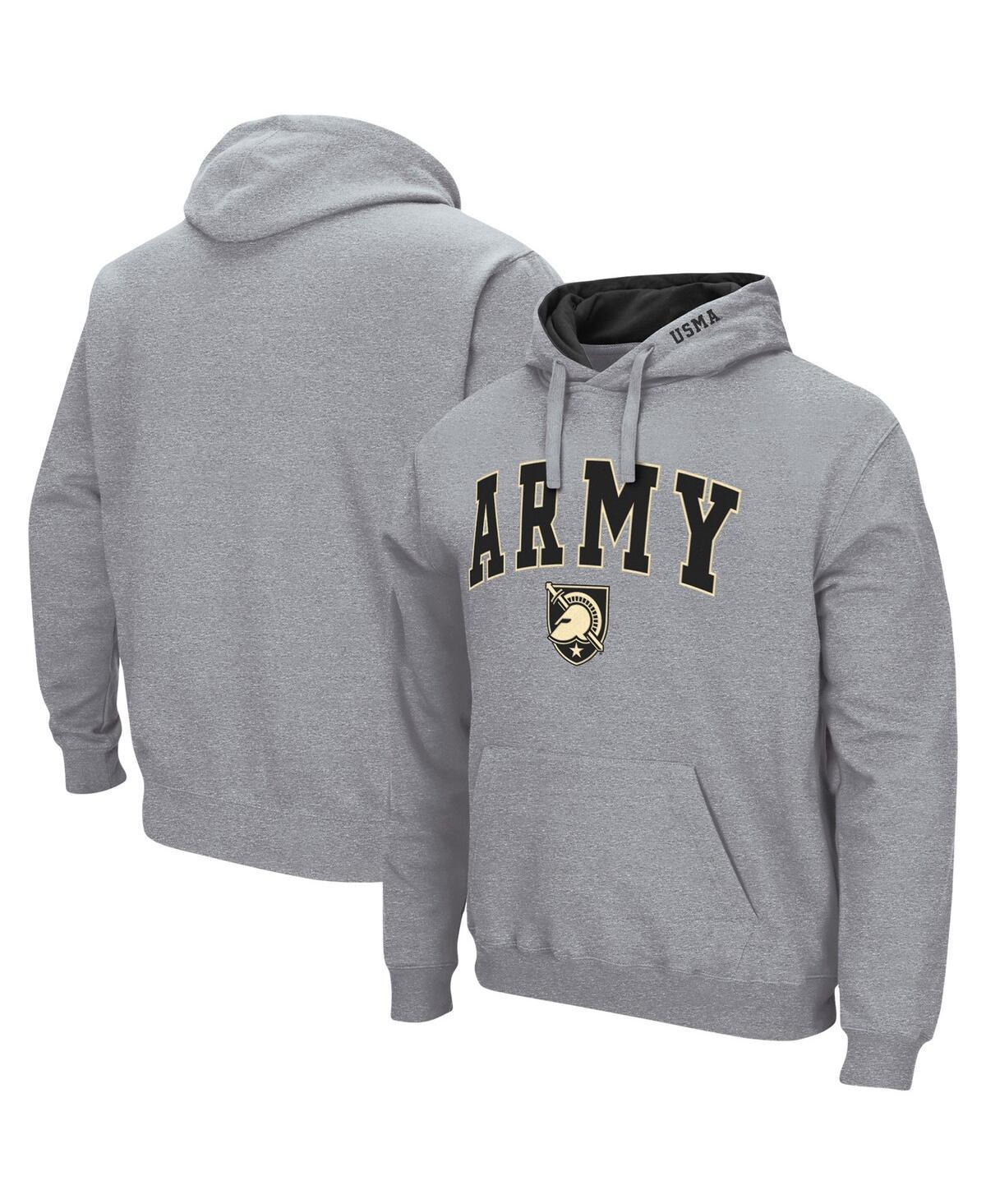 Mens Colosseum Heathered Gray Army Black Knights Arch & Logo 3.0 Pullover Hoodie Grey Product Image