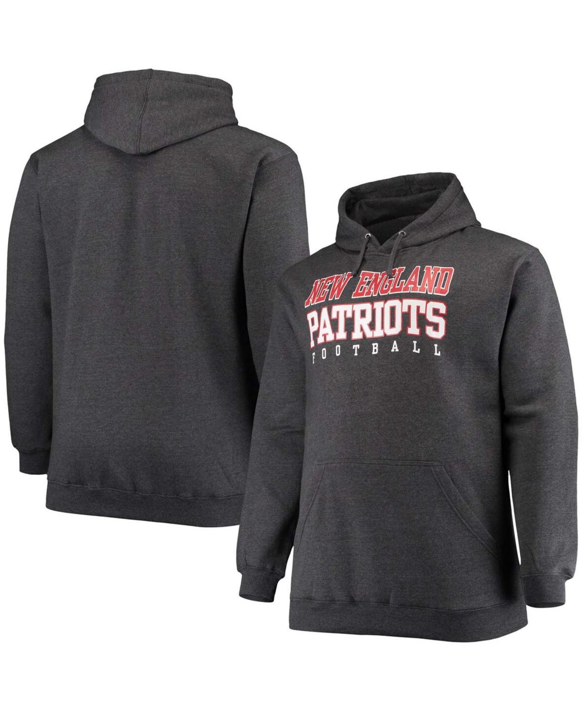 Mens Fanatics Branded Heathered Charcoal New England Patriots Big & Tall Practice Pullover Hoodie Product Image