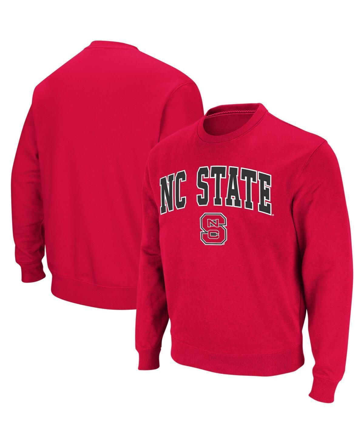 Mens Colosseum Red NC State Wolfpack Arch & Logo Crew Neck Sweatshirt Product Image