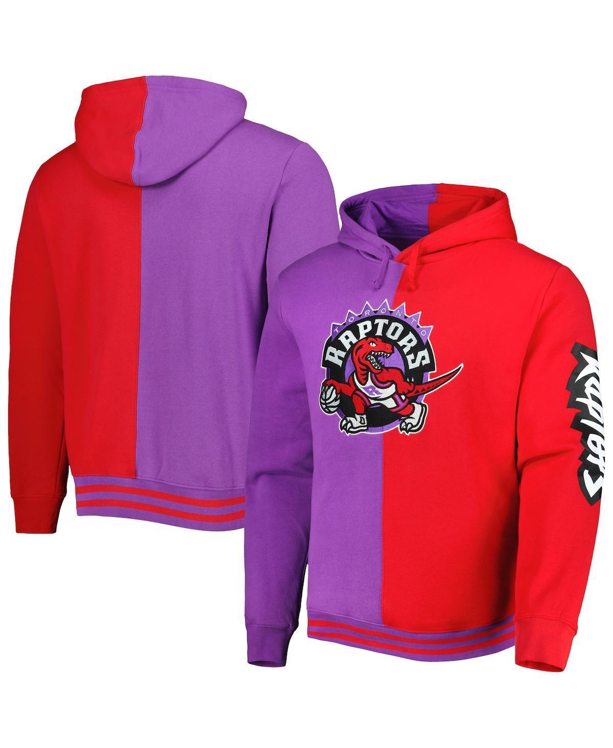 Mens Mitchell & Ness Purple Toronto Raptors Hardwood Classics Split Pullover Hoodie - Purple Product Image