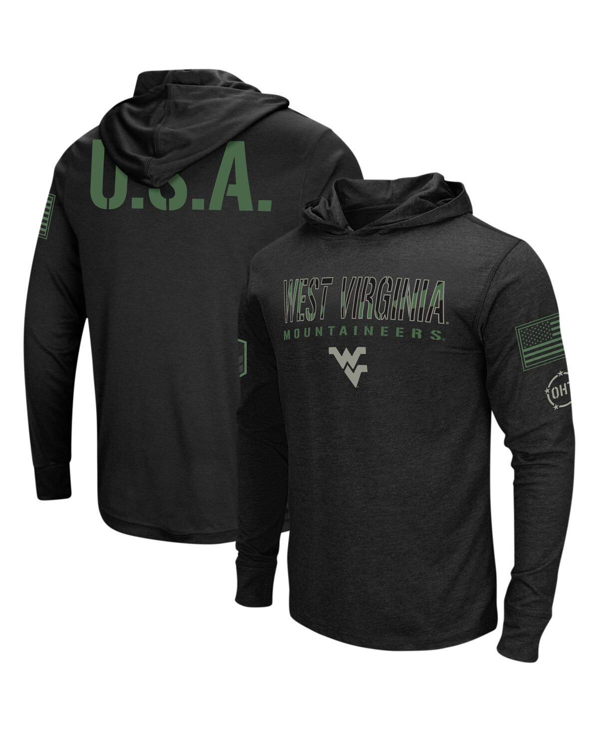 Mens Colosseum Black West Virginia Mountaineers Big & Tall OHT Military Appreciation Tango Long Sleeve Hoodie T-Shirt Product Image