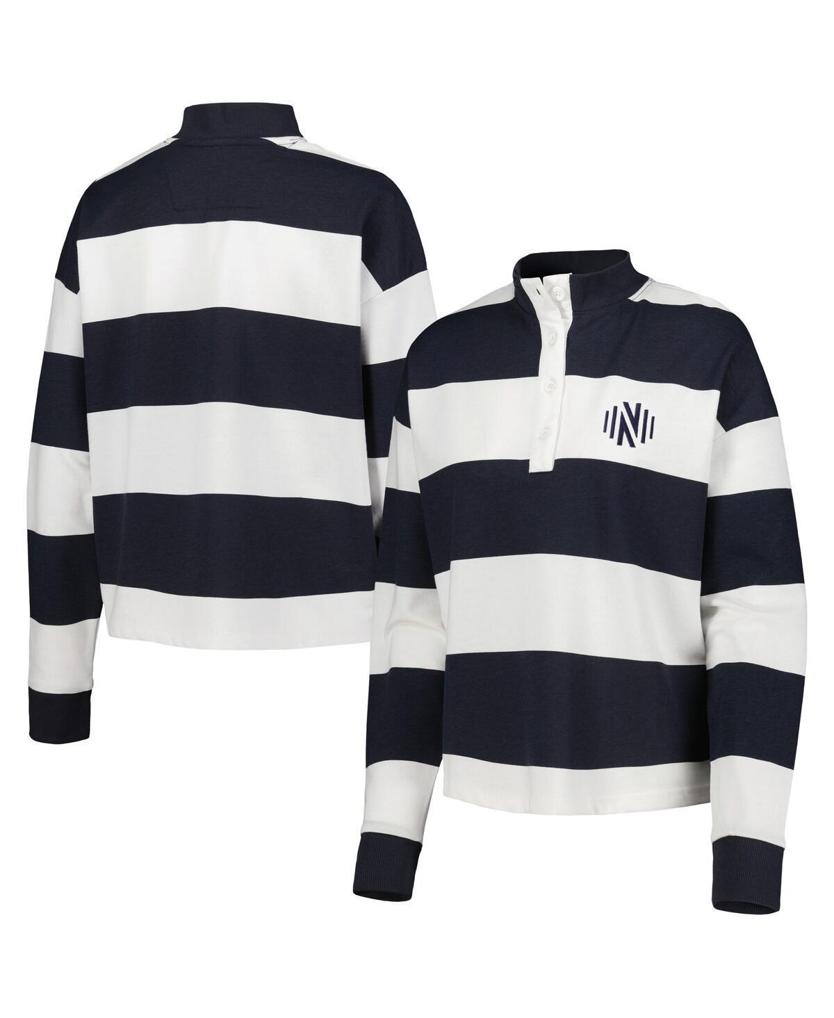 Womens Antigua White Nashville Sc Radical Rugby Stripe Long Sleeve T-shirt Product Image