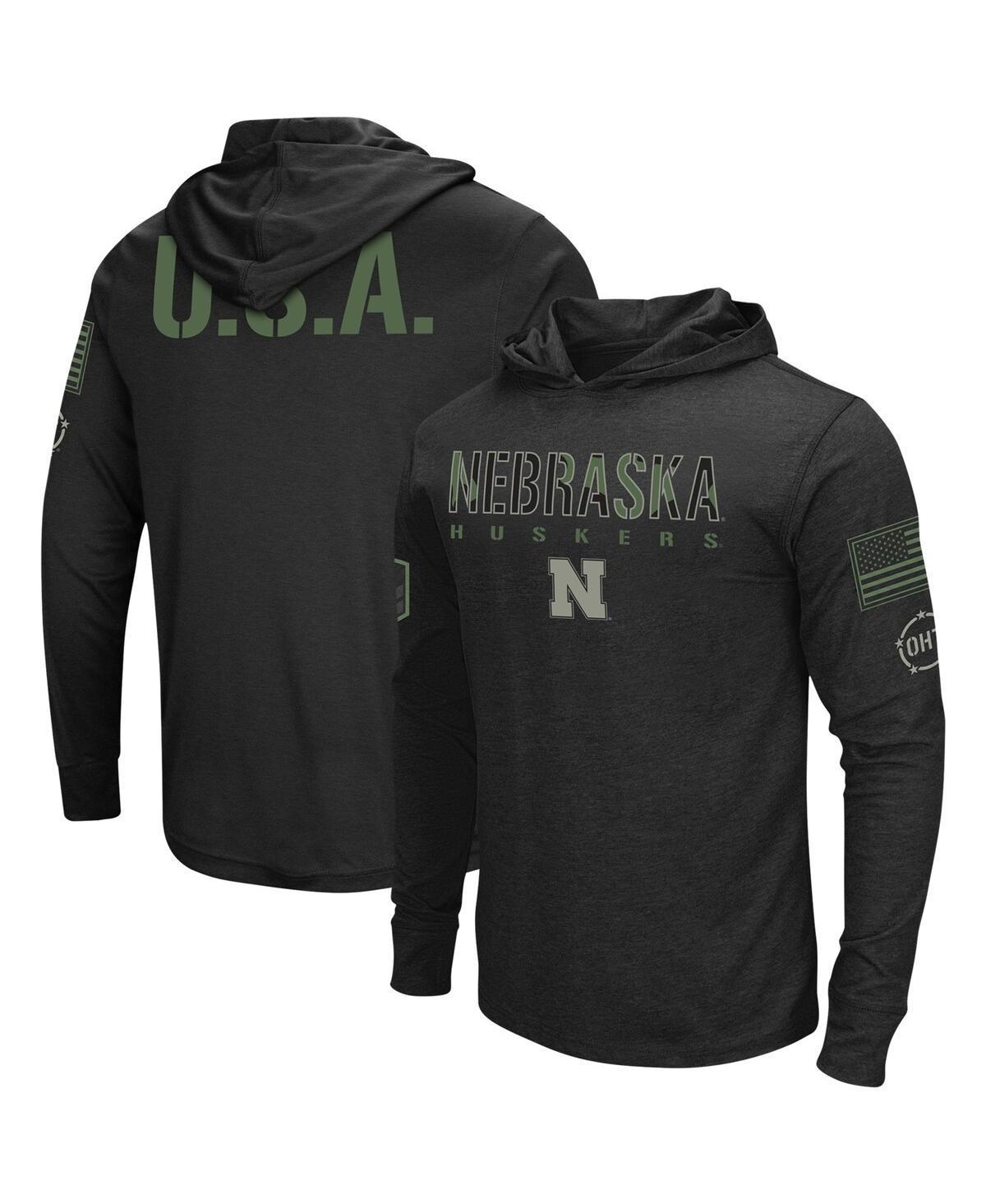 Mens Colosseum Black Iowa Hawkeyes Big & Tall OHT Military Appreciation Tango Long Sleeve Hoodie T-Shirt Product Image