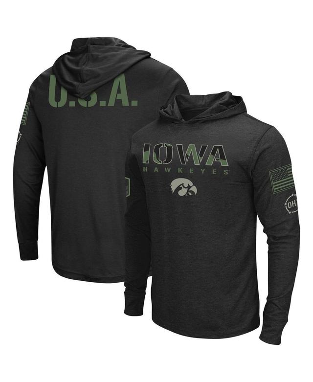 Mens Colosseum Black Iowa Hawkeyes Big and Tall Oht Military-Inspired Appreciation Tango Long Sleeve Hoodie T-shirt Product Image