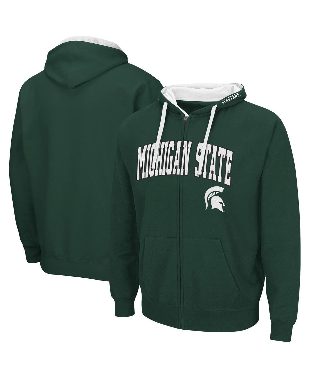 Mens Colosseum Green Michigan State Spartans Big and Tall Full-Zip Hoodie Product Image