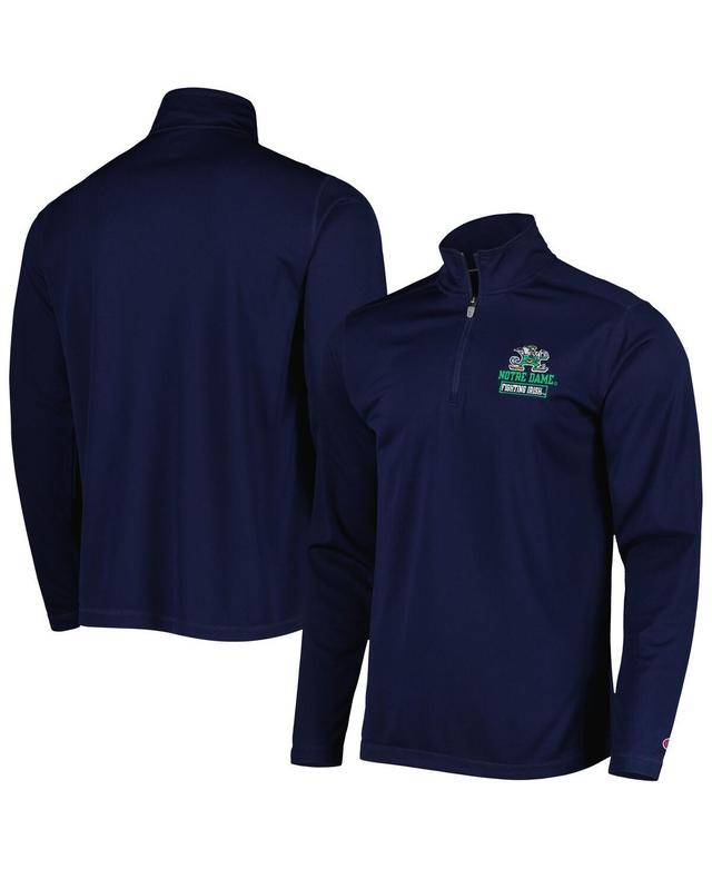 Mens Champion Navy Notre Dame Fighting Irish Textured Quarter-Zip Jacket Product Image