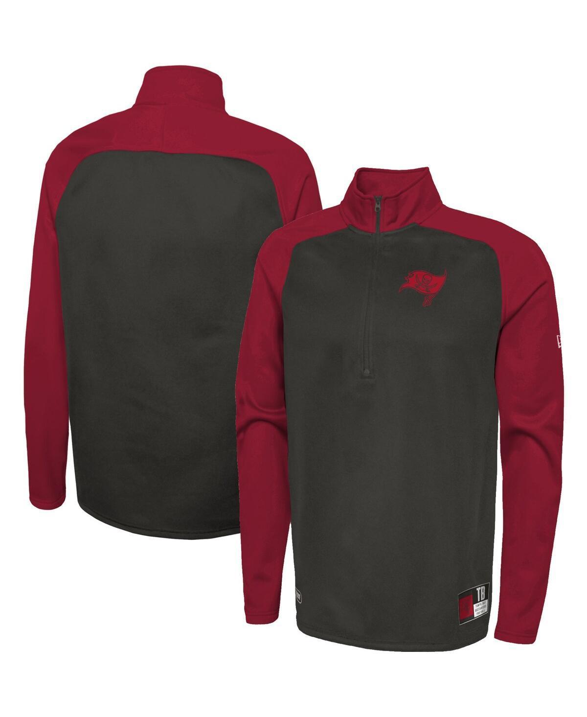 Mens New Era Tampa Bay Buccaneers Combine Authentic O-Line Raglan Half-Zip Jacket Product Image