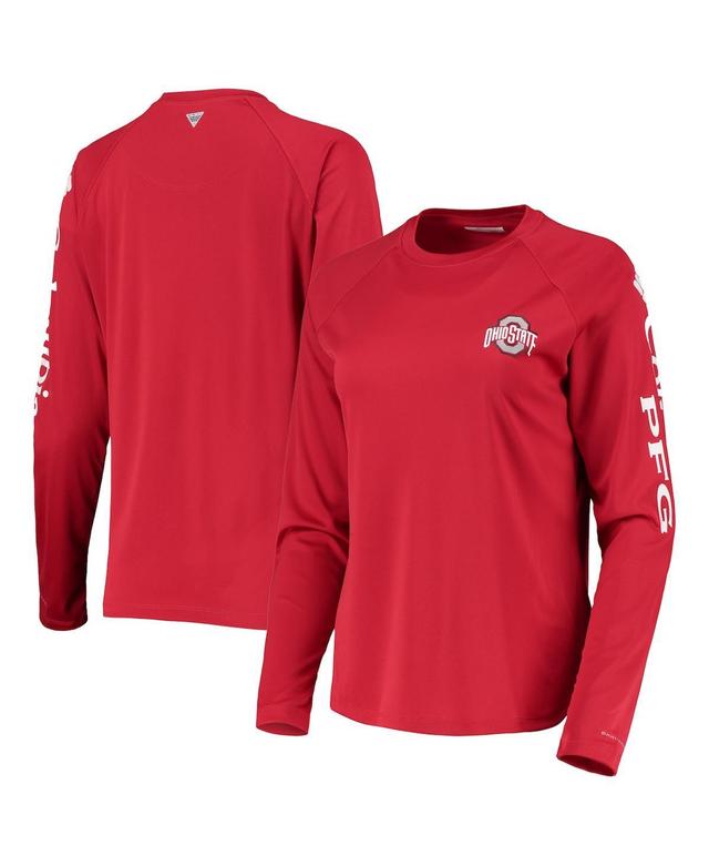 Womens Columbia Scarlet Ohio State Buckeyes PFG Tidal Long Sleeve T-Shirt Product Image