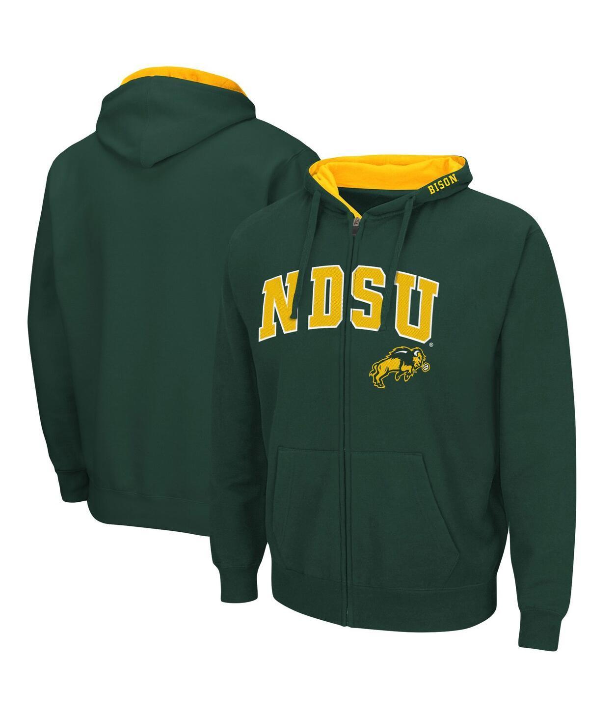 Mens Colosseum Green NDSU Bison Arch & Logo 3.0 Full-Zip Hoodie Product Image