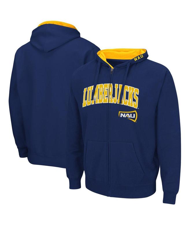 Mens Colosseum Navy Northern Arizona Lumberjacks Arch and Logo 3.0 Full-Zip Hoodie Product Image