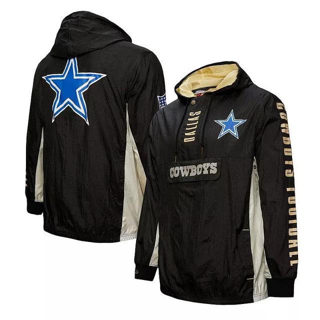 Mens Mitchell & Ness Black Dallas Cowboys Team Og 2.0 Anorak Vintage-Like Hoodie Quarter-Zip Jacket Product Image