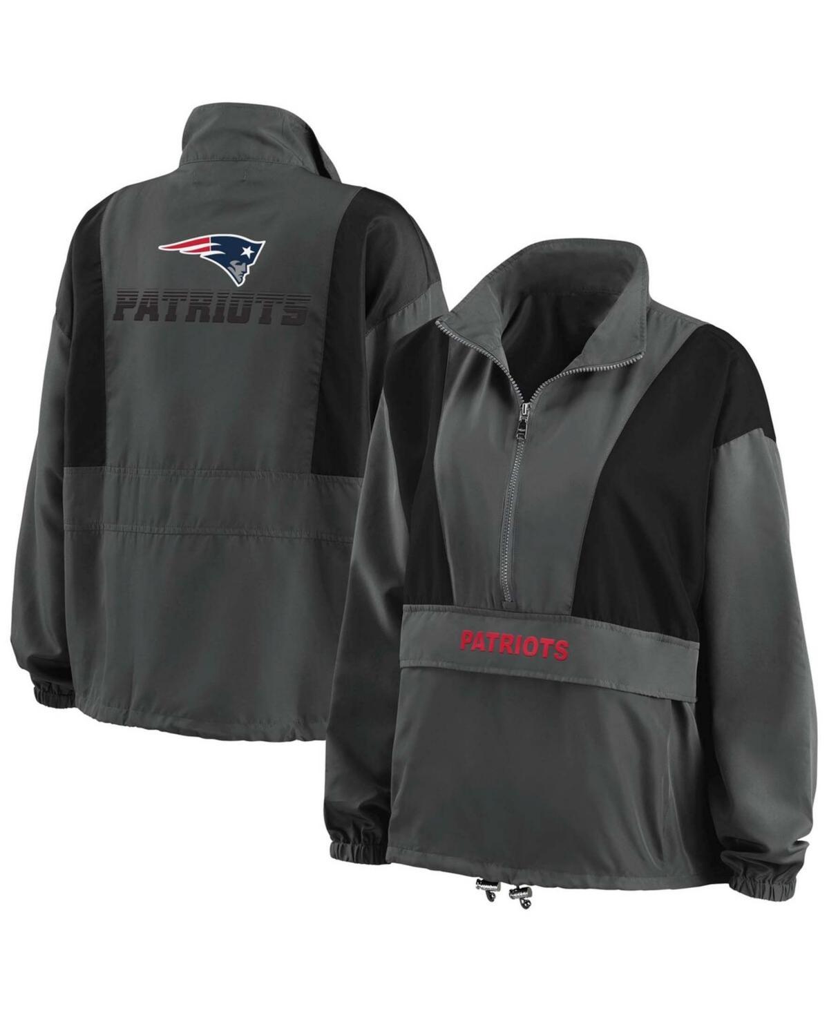 Womens WEAR by Erin Andrews Charcoal Washington Capitals Popover Packable Half-Zip Jacket Product Image