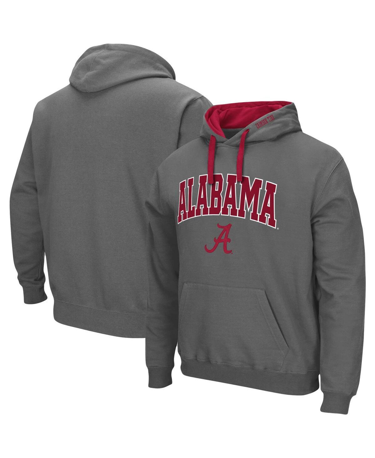 Mens Colosseum Charcoal Alabama Crimson Tide Big & Tall Arch & Logo 2.0 Pullover Hoodie Product Image