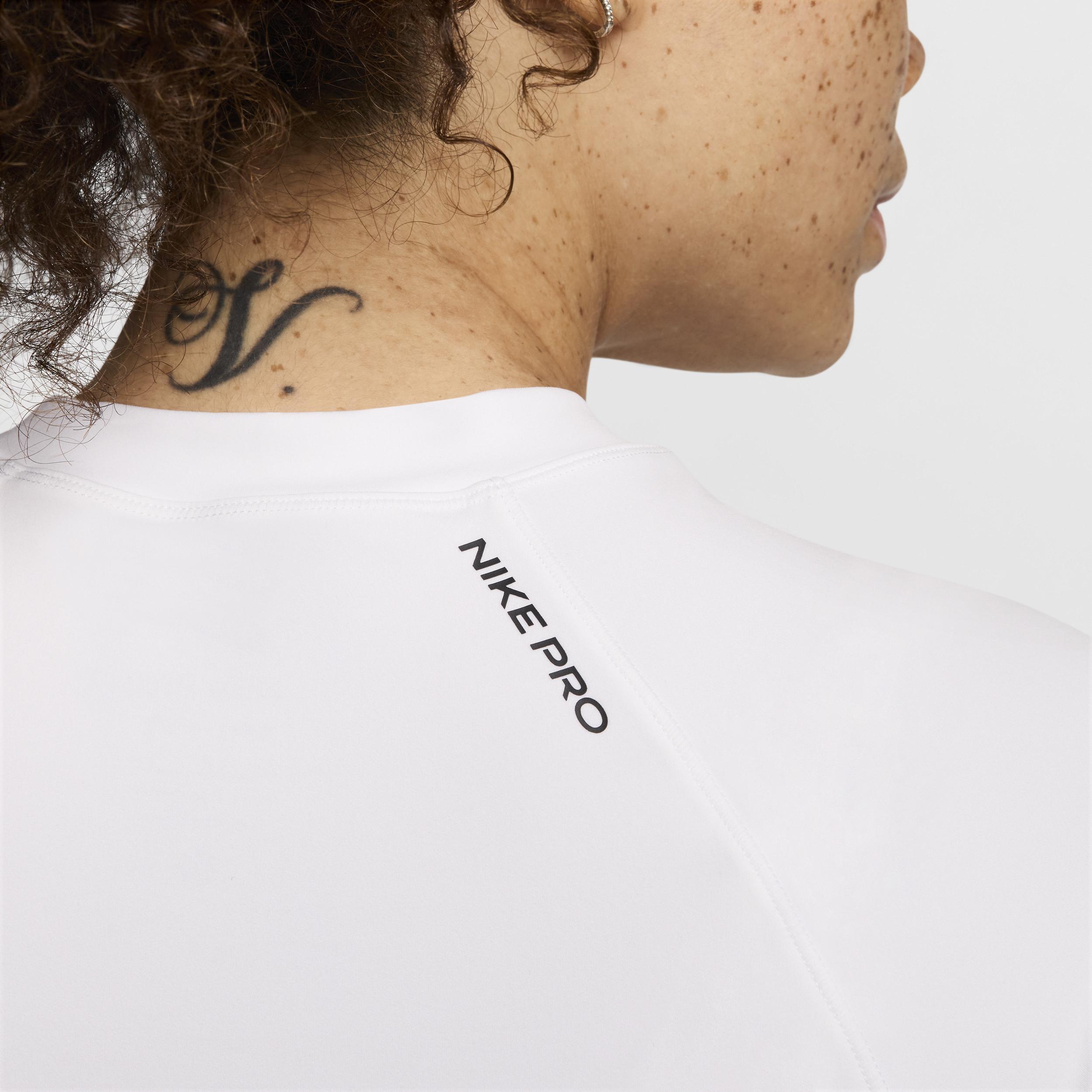 Nike Womens Nike Pro DF SS Baselayer - Womens White/Black Product Image