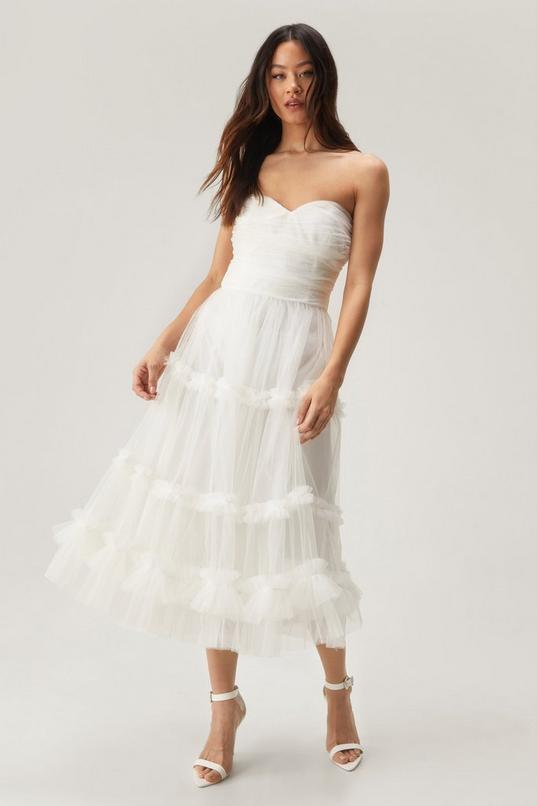 Tulle Tiered Strapless Midi Dress product image