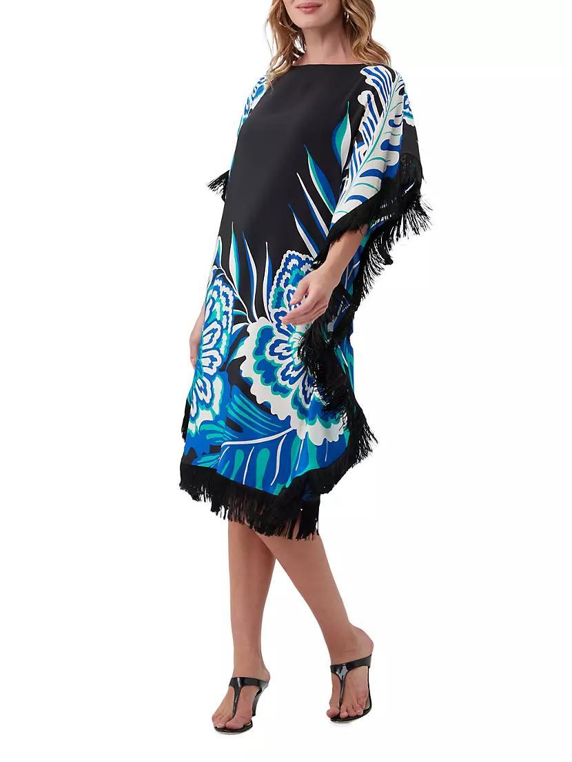 Global Fringe Silk Caftan Dress Product Image