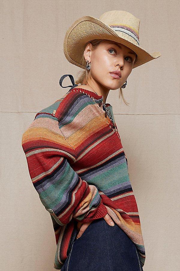 8 Other Reasons Striped Straw Cowboy Hat Womens at Urban Outfitters Product Image