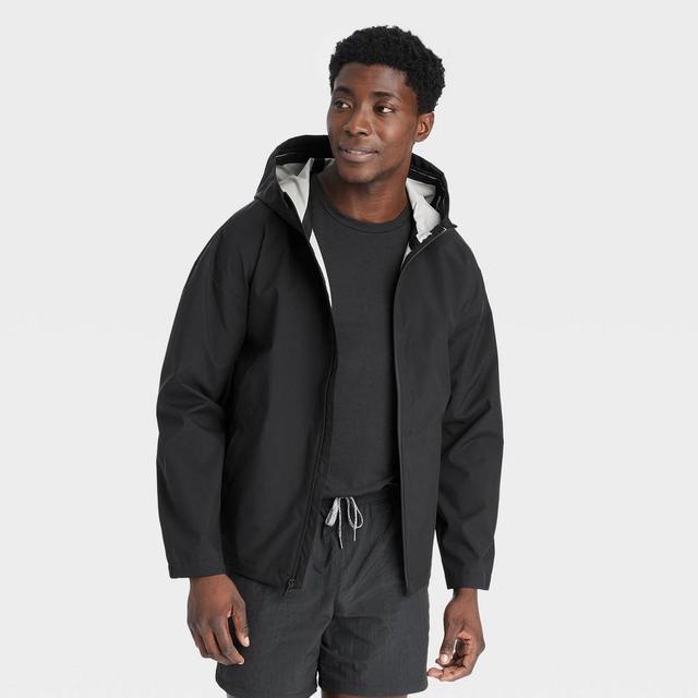 Mens Waterproof Rain Jacket - All In Motion Black Product Image