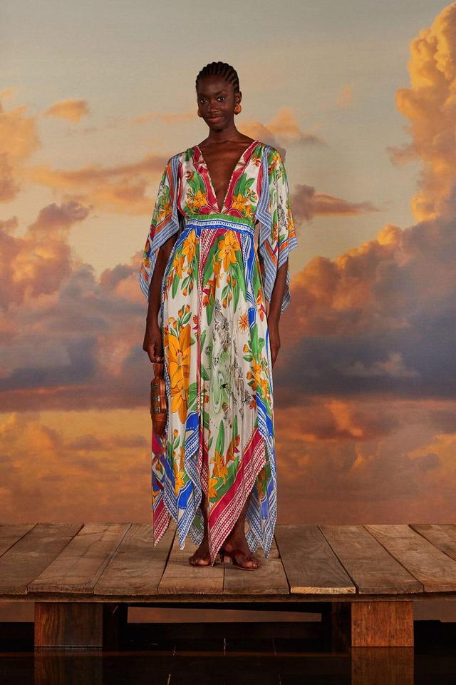 Womens Tropical Destination Scarf Maxi Dress Product Image