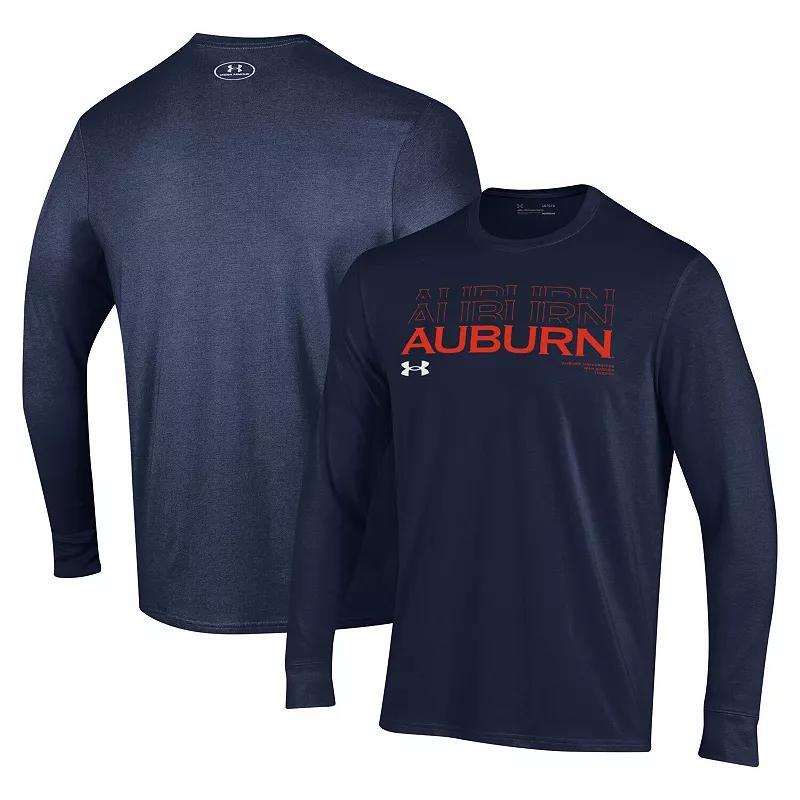 Mens Under Armour Auburn Tigers Sideline Long Sleeve T-Shirt Blue Product Image