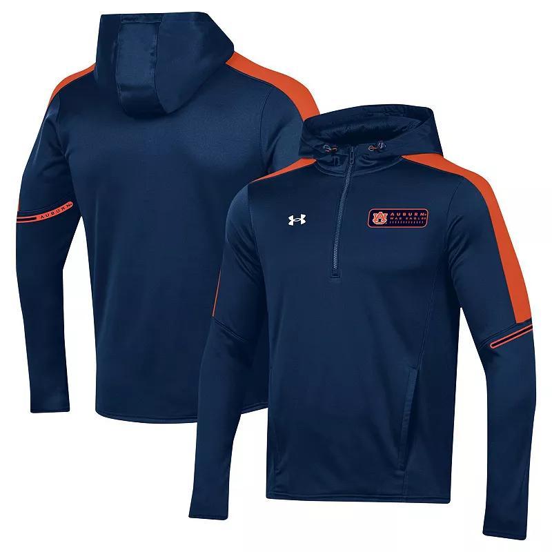 Mens Under Armour Auburn Tigers 2023 Sideline Quarter-Zip Hoodie Blue Product Image