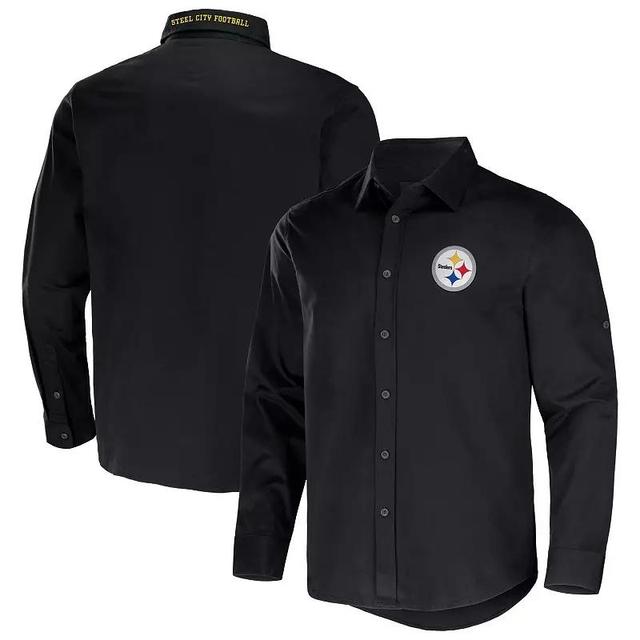 Mens Nfl x Darius Rucker Collection by Fanatics Black Pittsburgh Steelers Convertible Twill Long Sleeve Button-Up Shirt Product Image