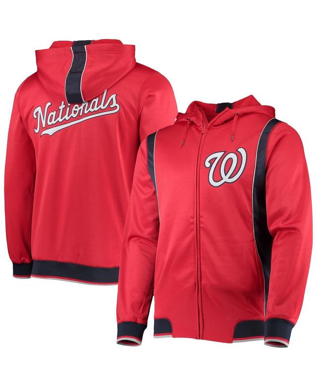 Mens Stitches Red, Navy Washington Nationals Team Full-Zip Hoodie Product Image