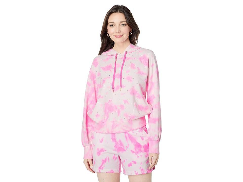 Lilly Pulitzer Laurian Hoodie (Plumeria Pink Sun Splash Tie-Dye) Women's Clothing Product Image