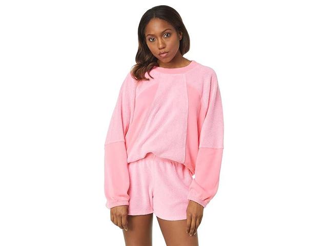 SUNDRY Faux Sherpa Raglan (Pigment Hot ) Women's Clothing Product Image