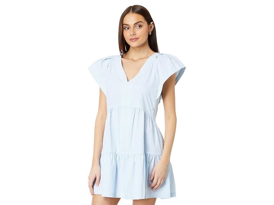 Vineyard Vines Harbor Tiered Ruffle Slv Dress (Seersucker-Jake ) Women's Dress Product Image