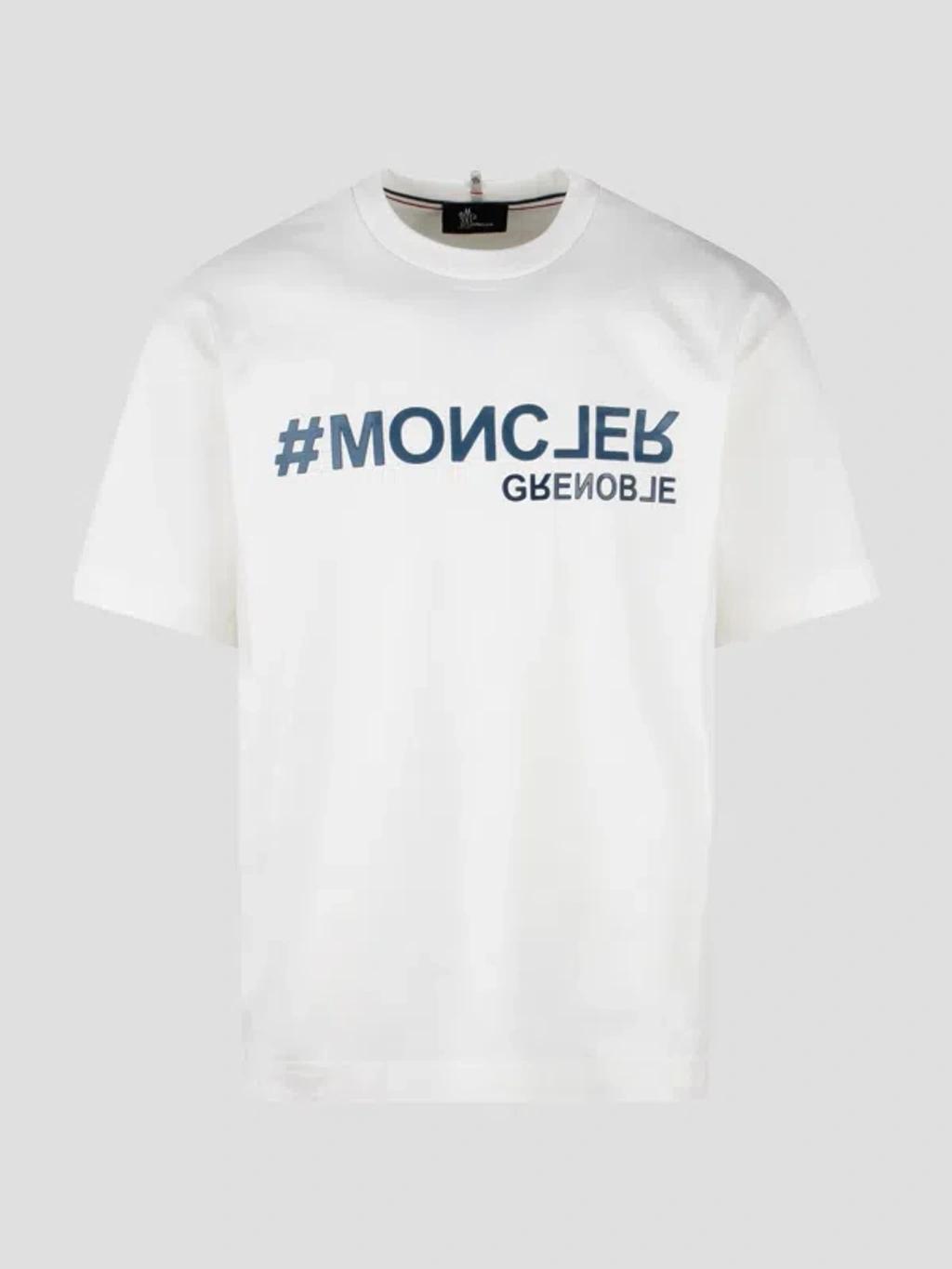 MONCLER Logo Print T-shirt In White Product Image