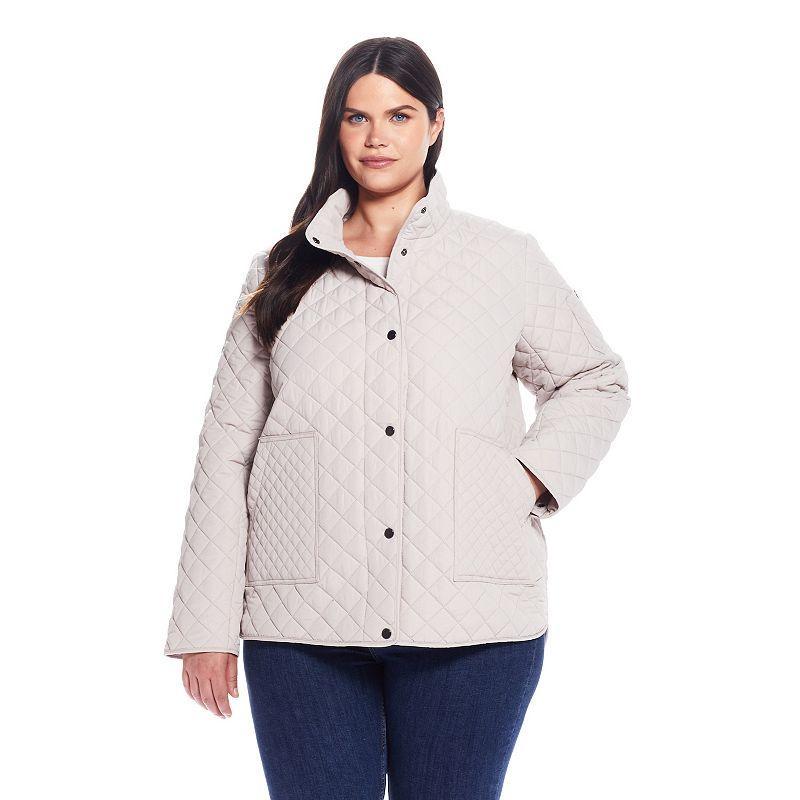 Oatmeal Diamond-Quilted Barn Jacket - Women & Plus Product Image