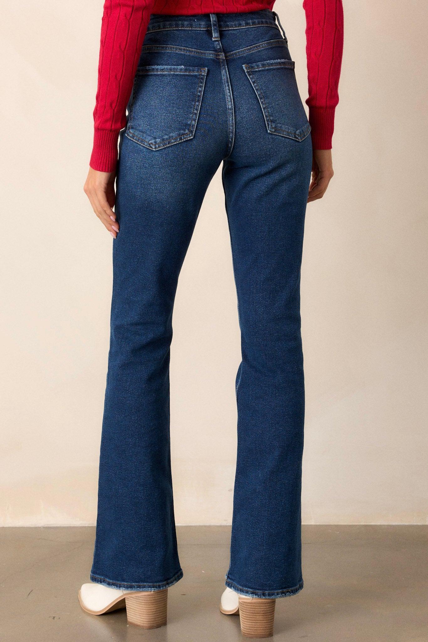 Forever Daydreaming Dark Wash Flare Jeans Product Image