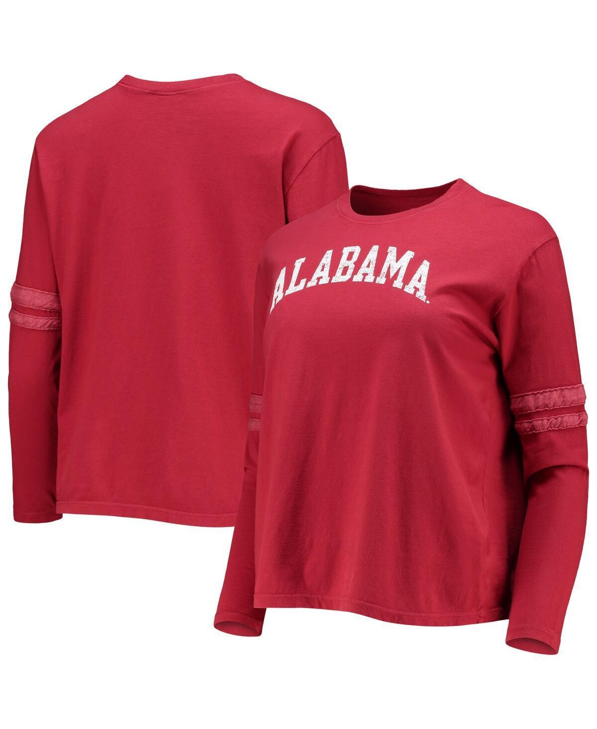 Womens Original Retro Brand Crimson Alabama Crimson Tide Vault Vintage Stripe Long Sleeve T-Shirt Product Image