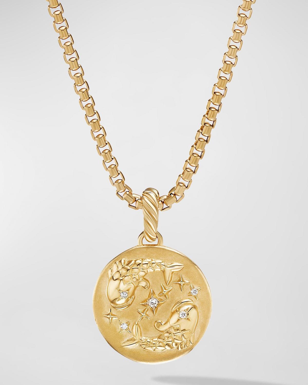 Womens Zodiac Amulet In 18K Yellow Gold With Diamonds Product Image