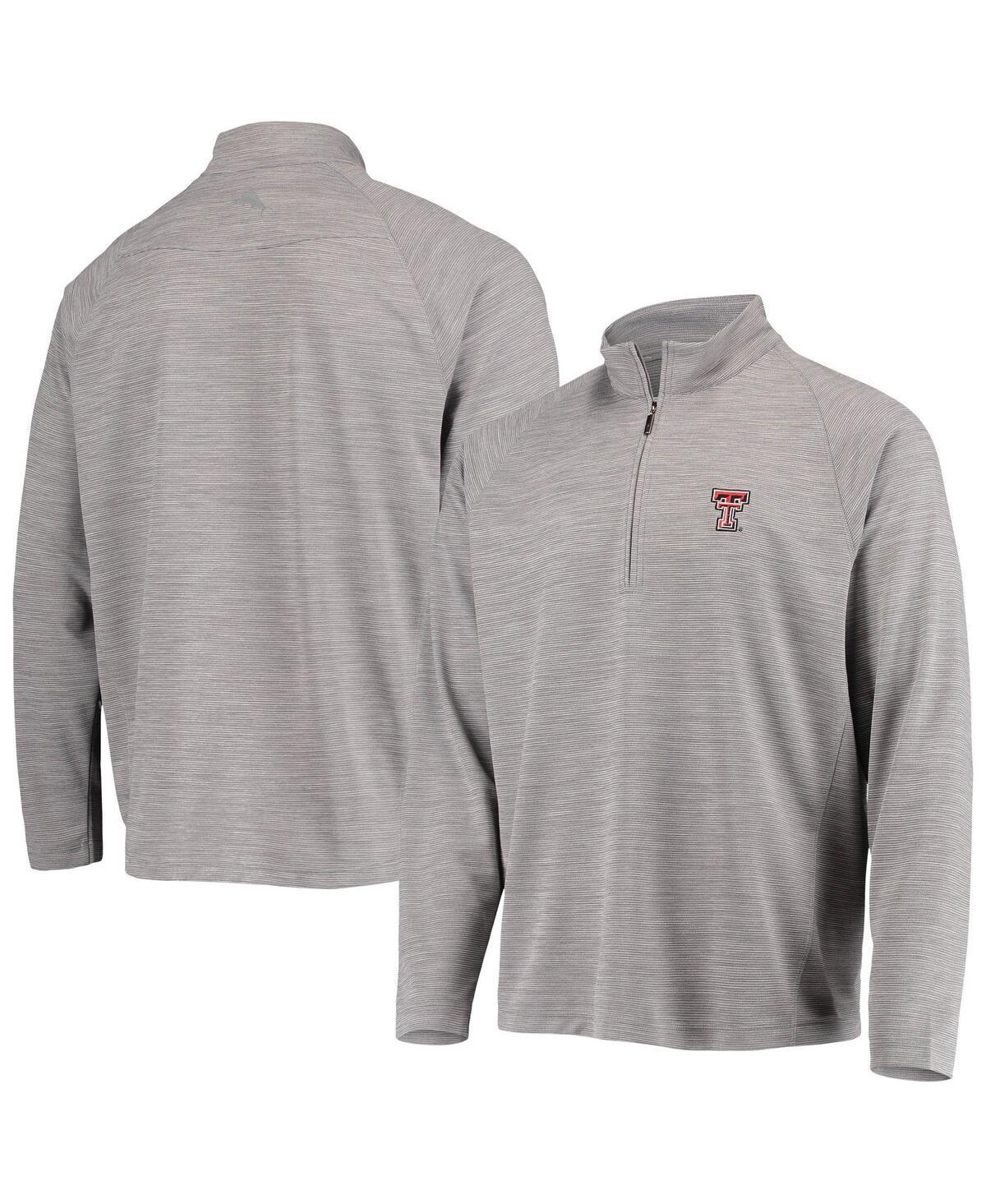 Mens Tommy Bahama Charcoal Texas Tech Red Raiders Play Action Raglan Half-Zip Jacket Product Image