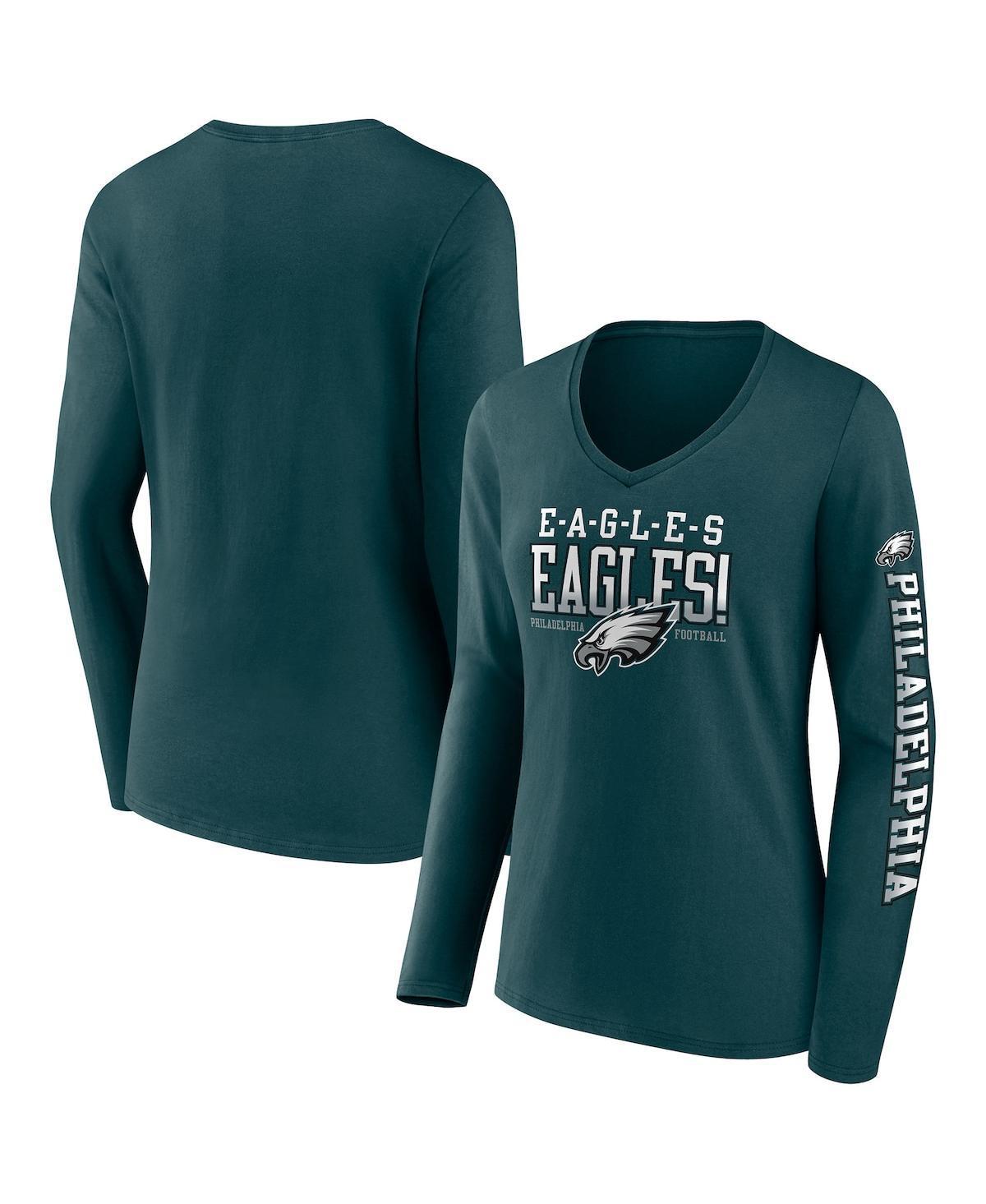 Womens Fanatics Midnight Green Philadelphia Eagles Hometown Sweep Long Sleeve V-Neck T-shirt Product Image