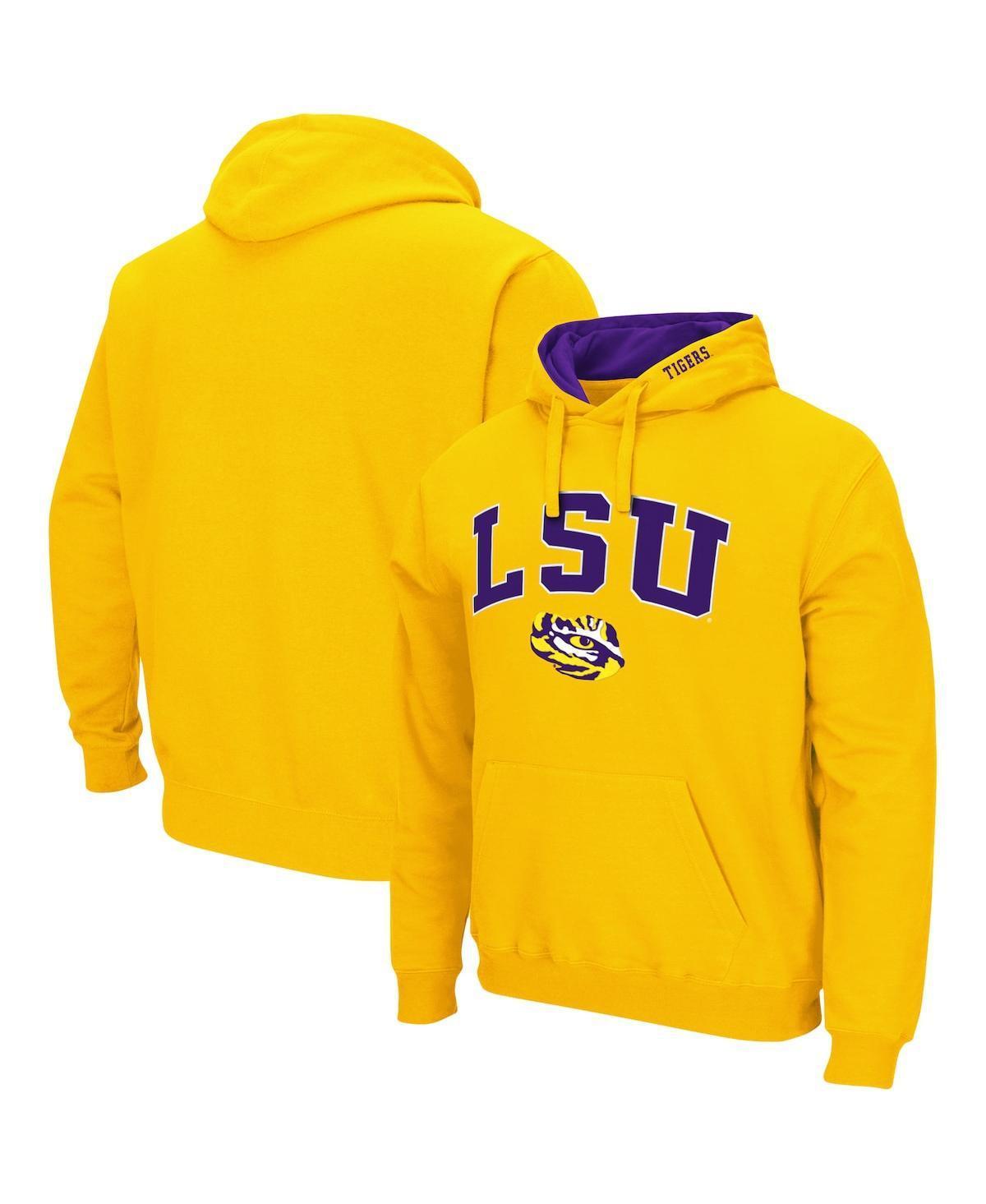 Mens Colosseum Gold Lsu Tigers Arch and Logo 3.0 Pullover Hoodie Product Image