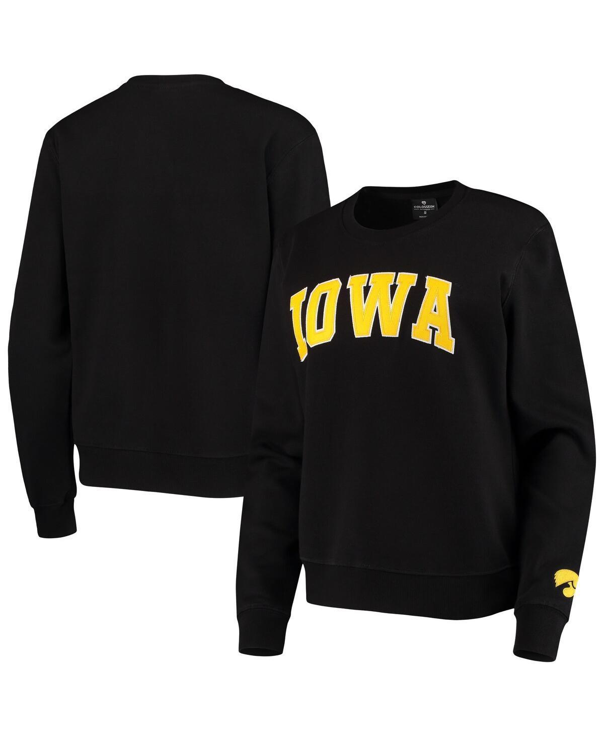 Womens Colosseum Black Iowa Hawkeyes Campanile Pullover Sweatshirt Product Image